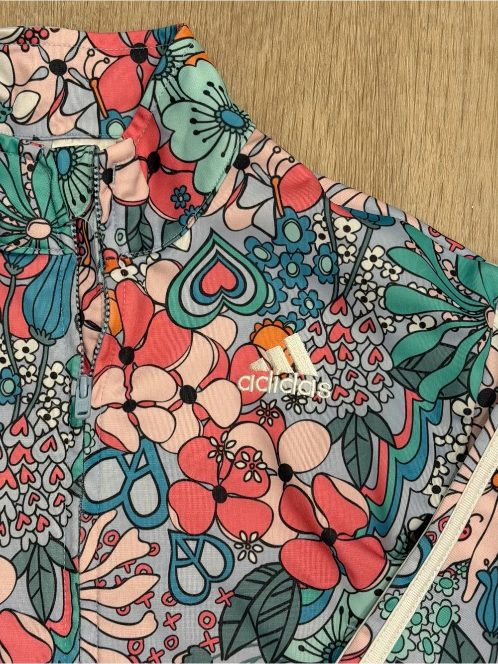 Adidas Girls Floral Zip-Front Jacket | 24 M
